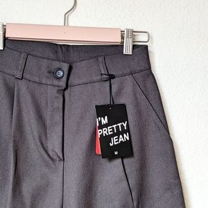 codibook awab pintuck cotton pants with secret elastic banding in charcoal